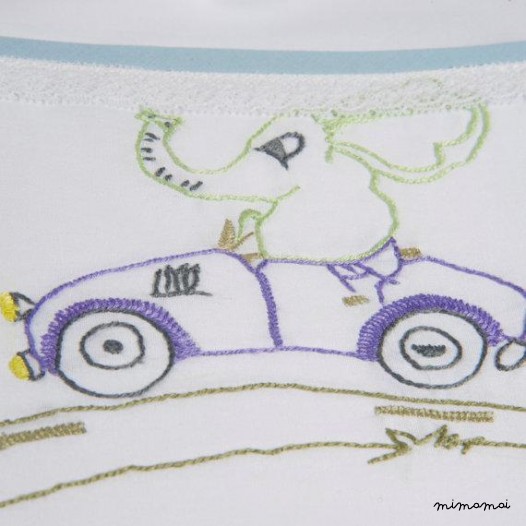 baby linen sheet pillowcase hand embroidered light blue lace cradle stroller
