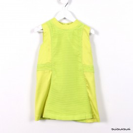 Panelled Dress neon green