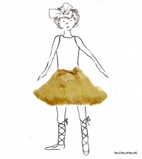 Girls Petticoat Tutu in Mustard