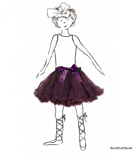 Girls Petticoat Tutu in Plum
