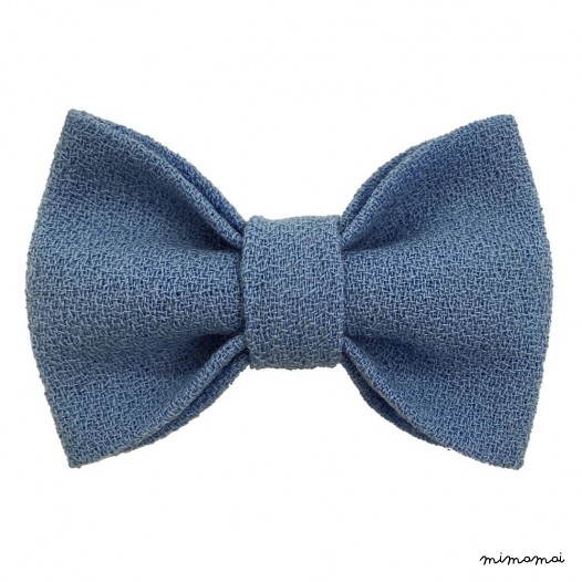 Child blue bow tie, wool crepe