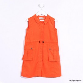 Sleeveless Coat Dress orange