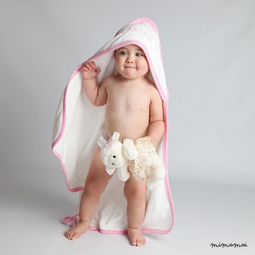 Personalised Pink Baby Hooded Towel