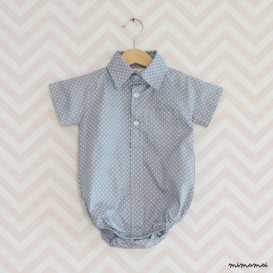 Baby Boy Shirt Bodysuit, Gray