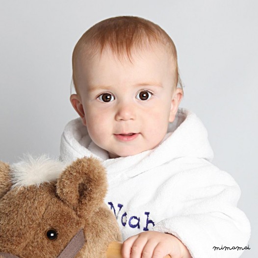 Personalised White Fleece Baby Robe