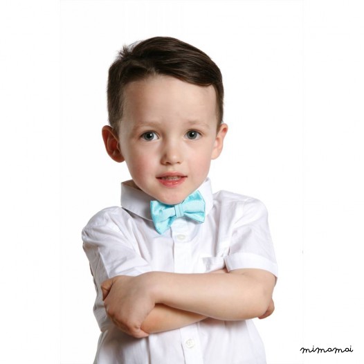Child turquoise bow tie, wild silk