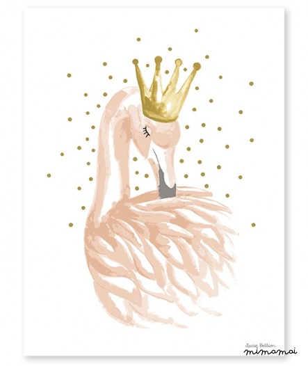 Affiche flamand rose et &eacute;toiles