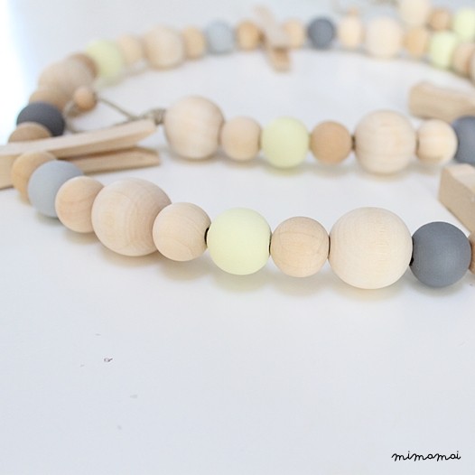 Guirlande en perles de bois Solal