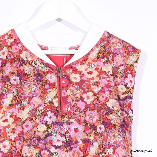 Zipper Top pink floral