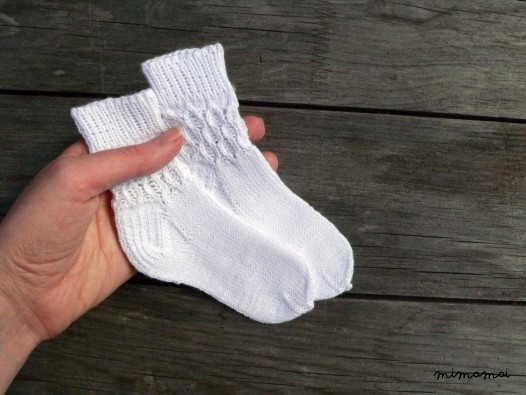 Baby cotton socks - hand knit baby summer socks - newborn socks