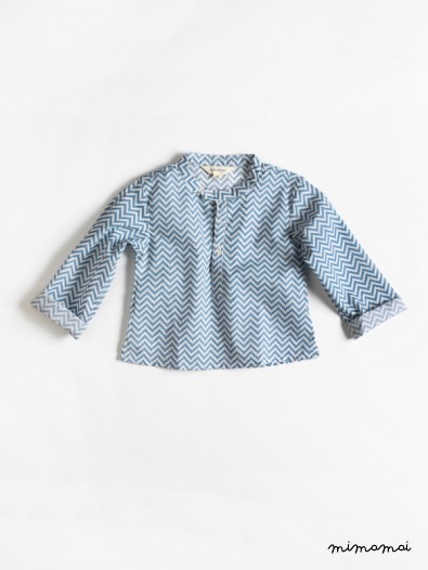 Don Unisex Kurta Shirt white blue