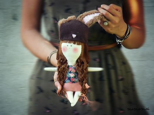 1 BUNNY handmade Doll - Wall hanging doll - KIDS decoration