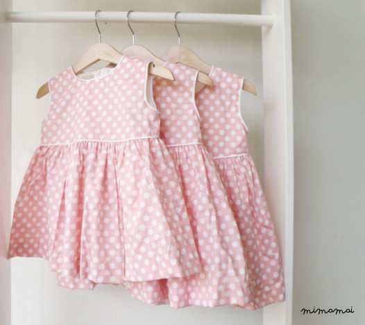 Pink and White Polka dots Baby Dress and ruffles diaper cover