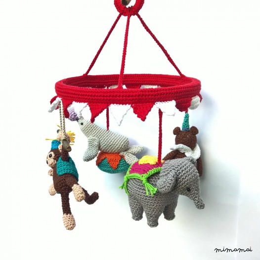 Circus baby mobile, circus nursery