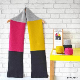 LUXURY COLOUR BLOCK SCARF KNITTING KIT