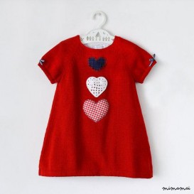 maglia bambino vestito. Rosso. Cuori. 100% cotone. PRONTO a dimensione nave 3-6 mesi.