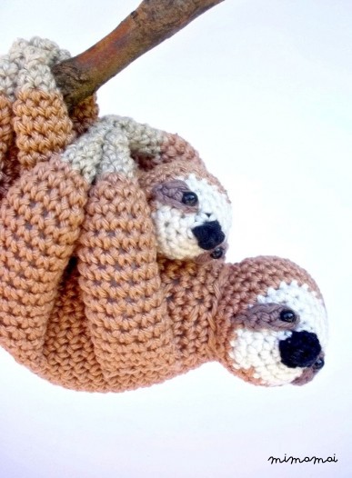 Mother and Baby Sloth Stuffed Animals