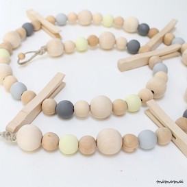Guirlande en perles de bois Solal