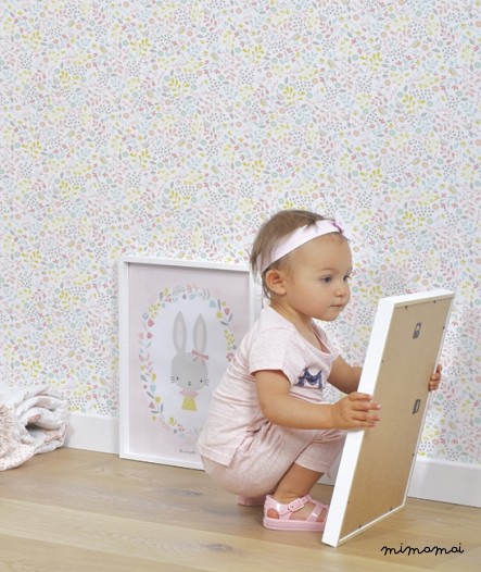 Affiche b&eacute;b&eacute; enfant lapin fille
