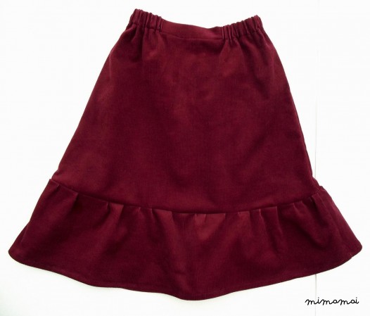 Natural cord ruffled skirt