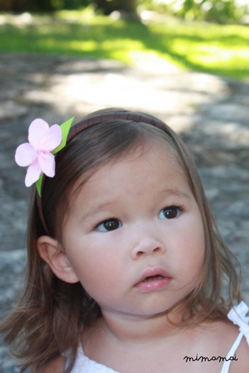 Allie Lavender Flower on Pink Headband