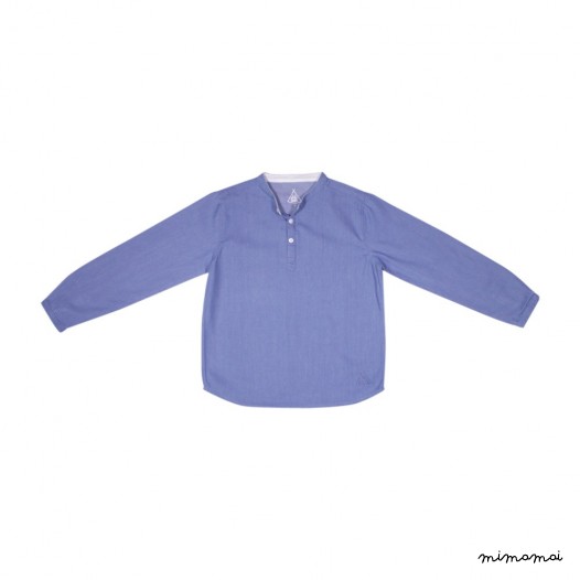 Chemise col mao denim Maxence