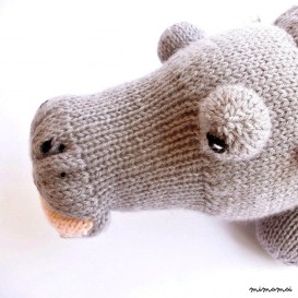 Knitted hippo - Stuffed hippo