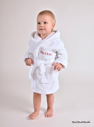 Personalised White Fleece Baby Robe2