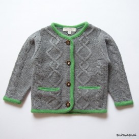 Aran Cardigan Dark Grey M&eacute;lange