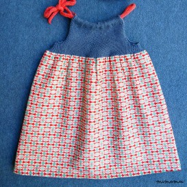 Abitino in tessuto tricot e cotone liberty fantasia