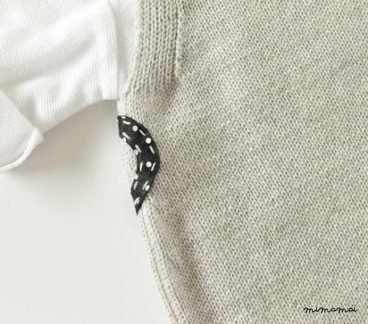 Maglia bambino tuta grigio con feltro gatto.