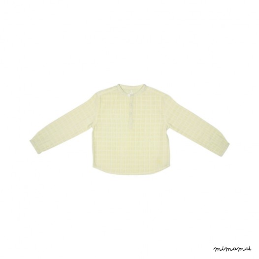 Chemise col mao en lange jaune Maxence