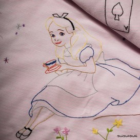 Alice in Wonderland hand embroidered baby girl's blanket baby shower rose white nursery