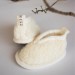 Woolen baby slippers with leather sole