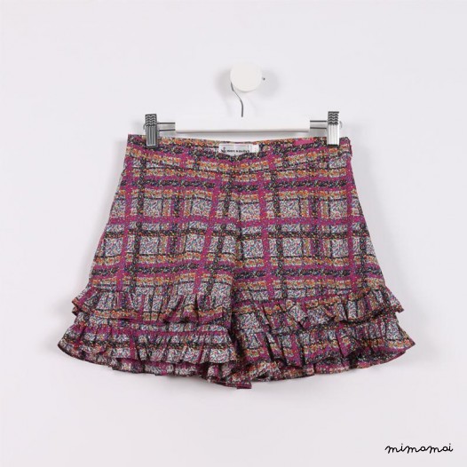Frilly Hem Shorts purple and black