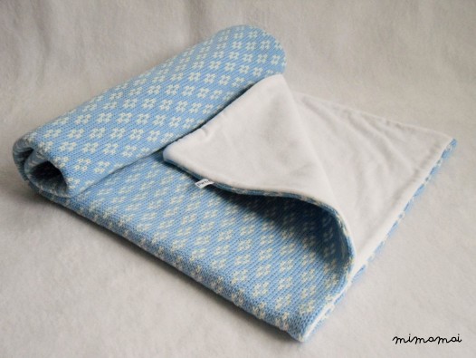 Baby Knit Blanket/ Powder Blue - Set