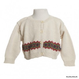 Handknitted Zigzag Cardigan in Cream