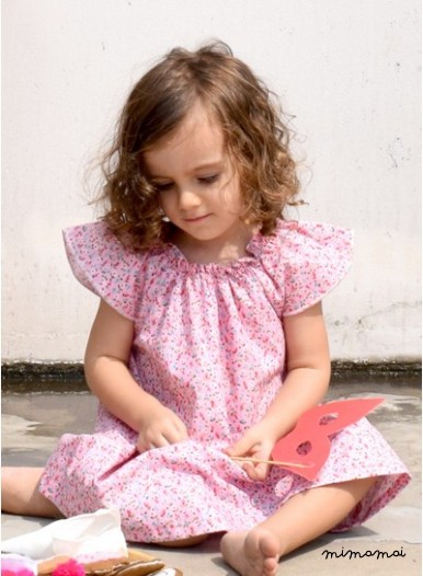 Roushed flower dress