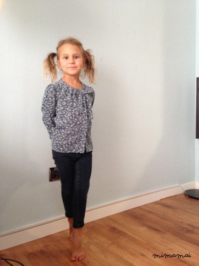 Girls Blouse,Girl's printed green and beige blouse with birds