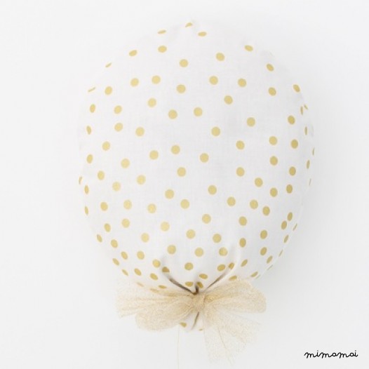 Ballon &laquo; Camille &raquo; blanc et or