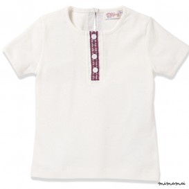 T-shirt GIRLS lace white/plum