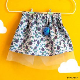 Blue and purple floral skirt