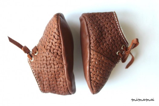 18-24 months Slippers / Baby Shoes Lamb Leather Brown Marron