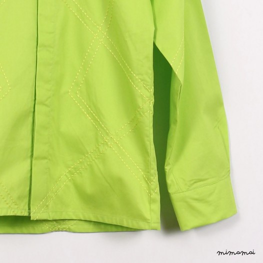 Long-sleeved Stitches Shirt lime