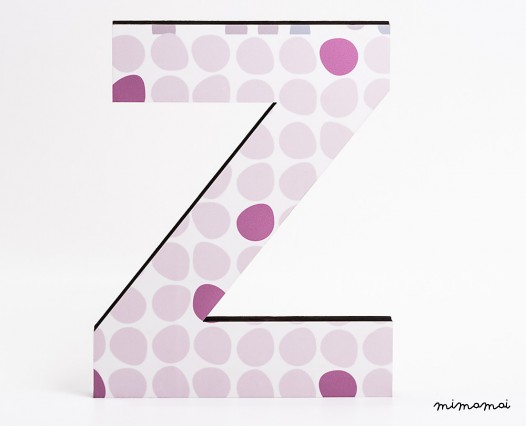 lettera in legno Z - trama pallini