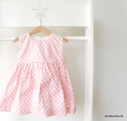 Pink and White Polka dots Baby Dress and ruffles diaper cover