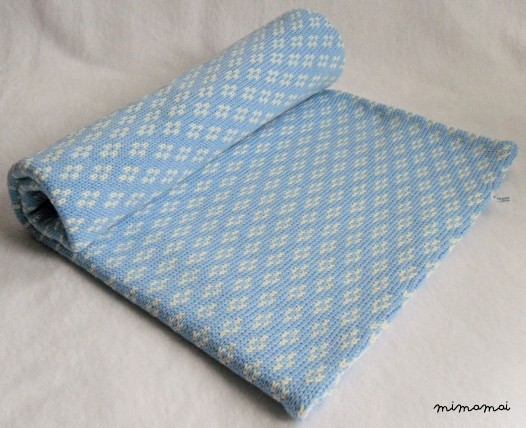 Baby Knit Blanket/ Powder Blue - Set