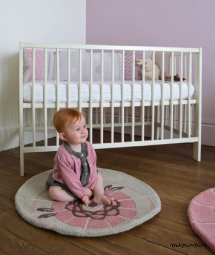 Tapis fleurs b&eacute;b&eacute; (&Oslash;80cm) - OMBRELLE FLEURS DE LOTUS