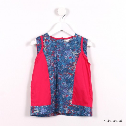 Sleeveless Contrast Top blue