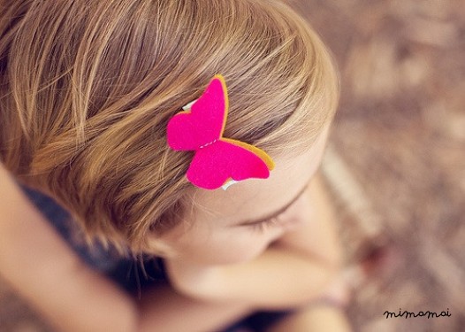 Butterfly Hair Clip Hot Pink